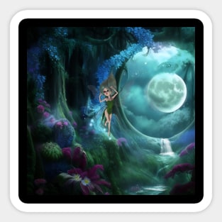 The magic of the fairy moon dancing in the moonlight Sticker